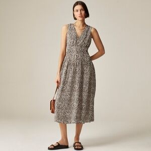 J.Crew Hyacinth Dress in Leopard Crepe de Chine
